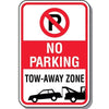 No Parking Tow Away Zone Sign