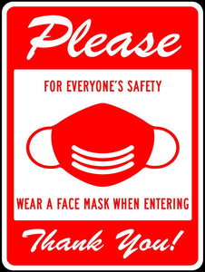 Please Wear A Mask When Entering Aluminium Metal Safety Sign (2)