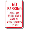 No Parking Tow Away Zone Sign