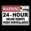 WARNING 24 Hour Online Remote Video Surveillance Sign Security cctv Metal MS017