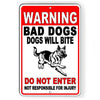 WARNING Bad Dogs Will Bite Do Not Enter Dutch Sheperd Metal Sign SBD051