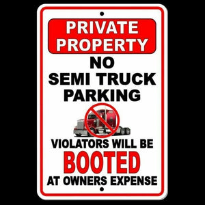 No Semi Truck Parking Violators Will Be Booted At Owners Expense