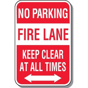 No Parking Fire Lane Sign