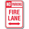 No Parking Fire Lane with Double Arrow