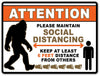 Social Distancing Bigfoot Sign Virus Business Store Garage Shop