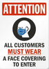 Must Wear Mask Sign Face Covering Entering Businesses