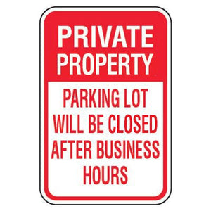 No Parking Signs - Private Parking Lot Will Be Locked