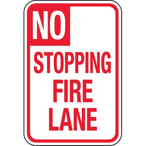 Parking Lot Signs - No Stopping Fire Lane